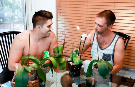 Pride Studios: Pretty american boys hairy stud Joe Parker and tough guy Adrian Suarez in hard anal sex