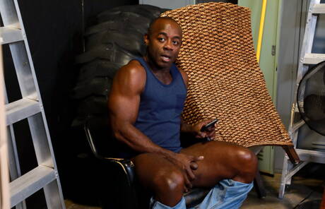 Pride Studios: American stars hairy stud Sean Harding and superstud Aaron Trainer have interracial anal sex