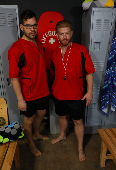 Hot american dudes well-built Bennett Anthony and hairy stud Angel Ventura fuck after blowjob