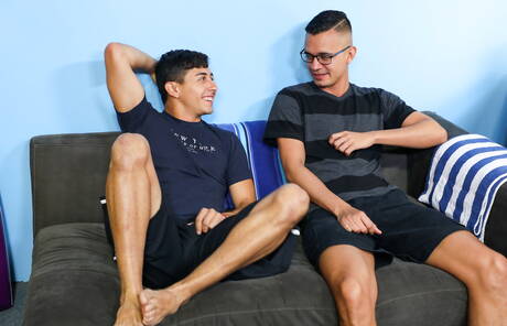 American young dude Mike Lobo and beefcake Tyler Lakes drilling an ass