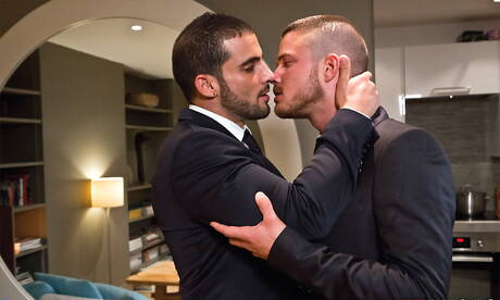 Lucas Entertainment: French hairy bear Edji Da Silva and  Fabio Lopez in hard anal sex