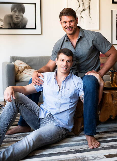 Lucas Entertainment: Two american boys tough guy Jesse Santana and hunk Tyler Roberts banged each other with fisting