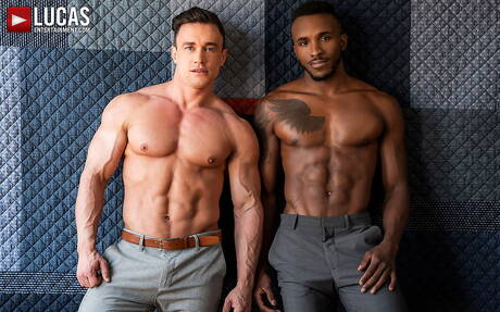 Rosyjski silny byk Aleksander Wołkow i czarny siłacz Pheonix Fellington uprawiają dobry międzyrasowy seks