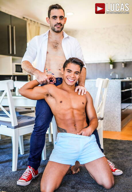 Australian tough guy Max Arion and  Randy Junior fuck ass after sucking and fisting in the kitchen
