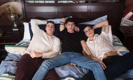 Helix Studios: Nasty guys Travis Stevens, Aiden Garcia and Johnny Hands in hot groupsex