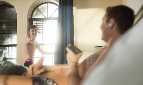 Nice american buddies young Collin Adams and beautiful boy Jacob Hansen sucking and screwing each other