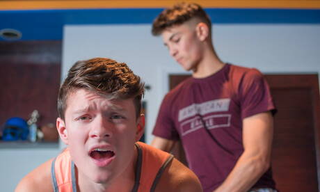 Hot american guys young dude Alex Riley and young Tyler Sweet in hard spanking