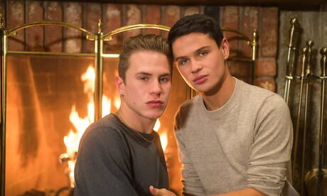 Famous americans, pretty boy Dylan Hayes and beautiful boy Micah West fuck ass after blowjob