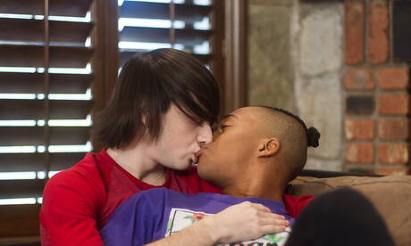 Pretty american guys beautiful boy Cole Claire and strongman Marcell Tykes in hard interracial anal sex