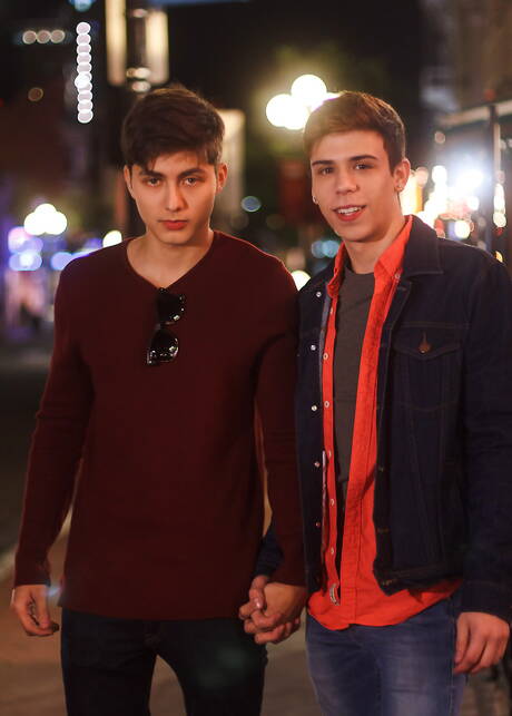 Hot american dudes beautiful boy Landon Vega and hot twink Angel Rivera in hot ass bang outside