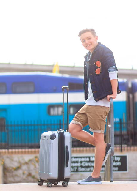 American young boy Leo Frost posing naked and showing hot butt outdoor