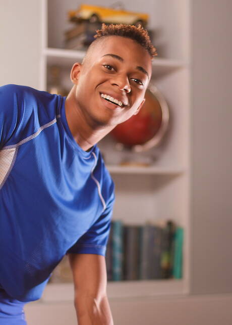 Black strongman Marcell Tykes wanking with toy