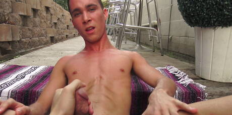 American young Chandler Mason jerk off his dick outdoor