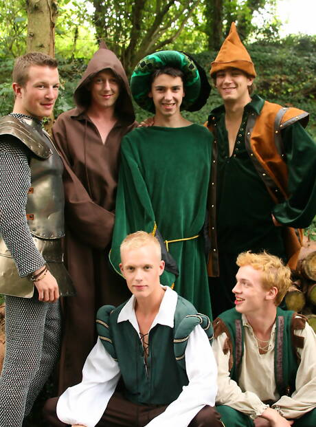 Helix Studios: Horny guys Will Forbes, James Allen and Brian Morris have a hot threesome sex outside