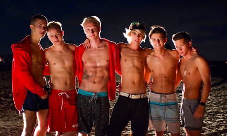Max, Kyle Ross, Evan, Tyler Hill, Blake Mitchell, Noah White, Sean, Joey have an orgy on beach
