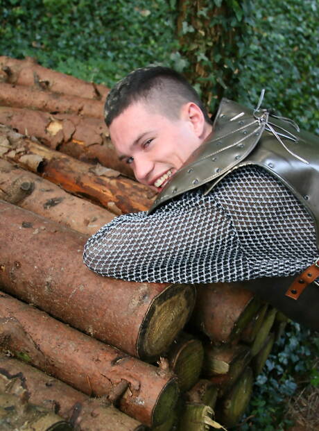 Beautiful boy Scott Davies and beautiful boy Brian Morris make a love outdoor