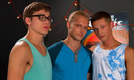 Sexy boys Max Carter, Casey Tanner and Blake Mitchell banged each other