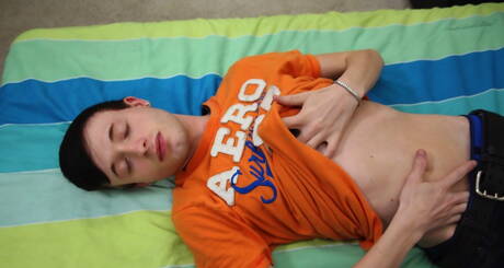 American hot twink Carmen Delano jerking with toy