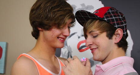 American hot twink Colby Klein and young dude Zack Love drilling an ass