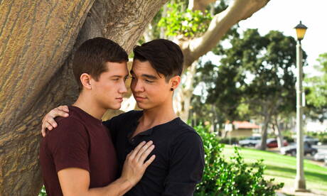 Les Américains sexy, le beau gosse Tyler Hill et le minet Jackson Clark ont des relations sexuelles anales en extérieur