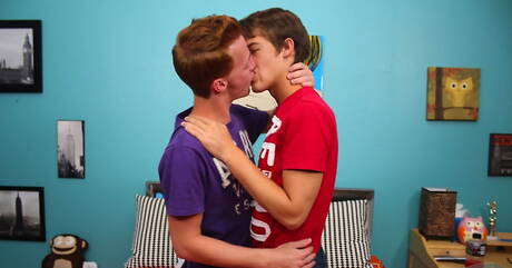 Pretty american guys young boy Alex Jordan and young Billy London drilling an ass