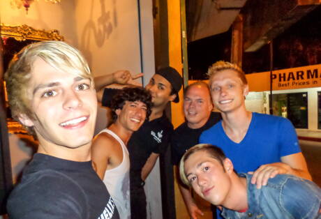 Helix Studios: Shameless guys Max Carter, Luke Allen and Kyle Ross in hot 3some anal sex at pool