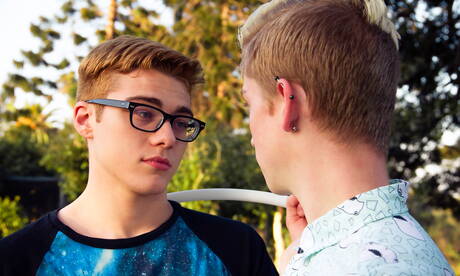 Helix Studios: Pretty american boys superstud Blake Mitchell and hot twink Matt Klein in hard anal sex outdoor