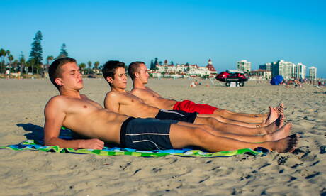Helix Studios: Hot Ian Levine, Evan Parker and Corbin Webber sucking and fucking each other on the beach