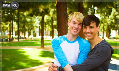 Helix Studios: Nice american guys beautiful boy Scotty Clarke and twink Zac Stevens posing naked outdoor