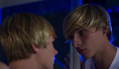 Sexy americans, beautiful boy Jessie Montgomery and young dude Scotty Clarke in hot ass fuck action