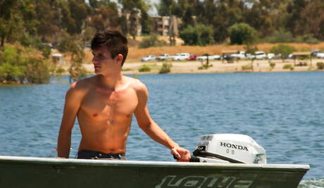 Hot american dudes pretty boy Christian Collins and young dude Scotty Clarke sucking and screwing each other at the pool