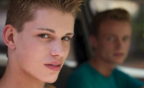 Two american guys young dude Corey Haynes and pretty boy Nicholas Reed fuck ass after sucking