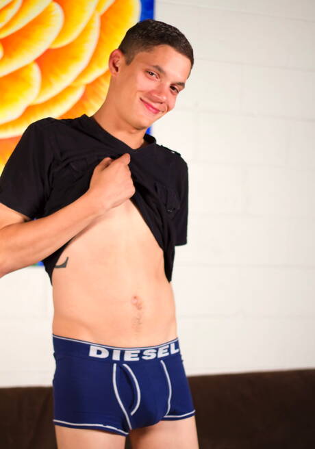 American hot twink Michael Lee playing with cock