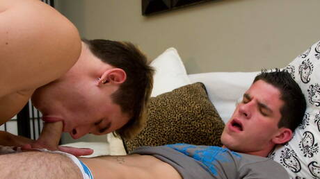 Helix Studios: American pornstars twink Tristan Sommers and pretty boy Skyelr Bleu in hot ass bang