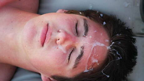 Helix Studios: Shameless guys Seth Adams, Kyle Bradley and Cody Cachet have threesome anal sex at pool