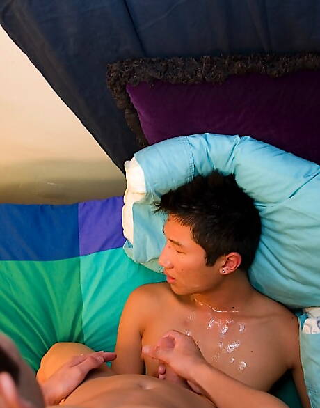 Beautiful boy Christian Lee and young dude Danny Lovato fuck ass after sucking