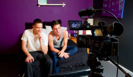 Two american boys young Michael Lee and twink Travis Groves have a good oral sex