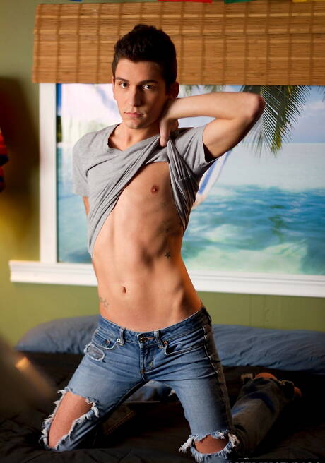 Helix Studios: American hairy bear Jake Tyler undressing and showing tight butt