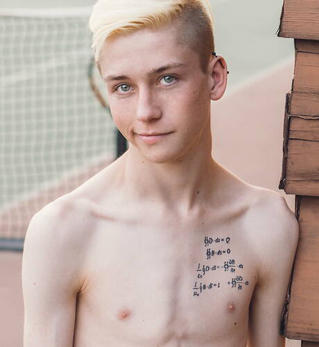 American hot twink Matt Klein jerk off outdoor