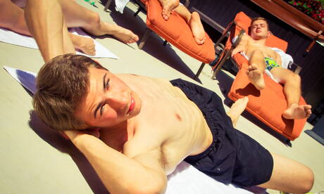 Helix Studios: Andy Taylor, Kody Knight, Ian Levine, Liam Riley, Jessie Montgomery, Stefan Nash have fun on party at the pool