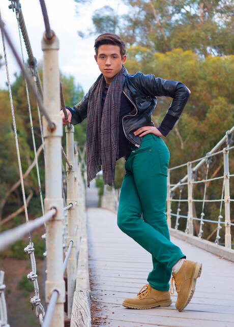 Helix Studios: American beautiful boy Jamie Sanders undressing and showing tight butt outside