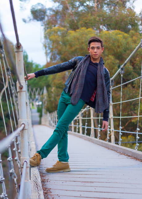 American beautiful boy Jamie Sanders undressing and showing tight butt outside