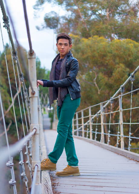 American beautiful boy Jamie Sanders undressing and showing tight butt outside