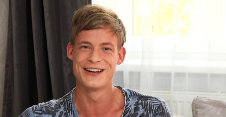 Young dude Rowan Dempsie playing with dick