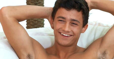 Strongman Isaac Jackson playing with cock