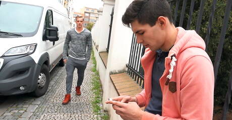 Hot czech guys superstud Antony Lorca and beefcake Jens Christensen fuck ass after sucking dick outdoor