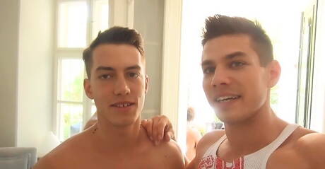 Adam Archuleta, Joel Birkin, Mario Texeira and Pip Caulfield doing anal fingering with wild hardcore action