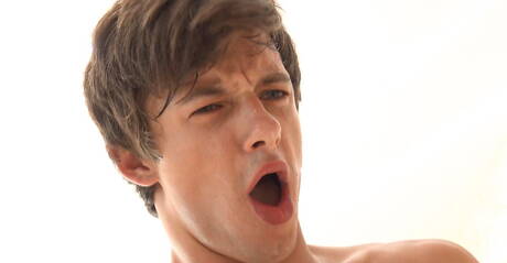 Czech young Bastian Dufy and strongman Jeremy Robbins in hot ass bang outside