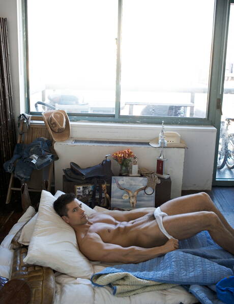 Czech tough guy Lukas Ridgeston shows a well-build body