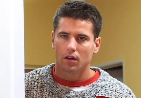 Belami Online: Horny guys Lukas Ridgeston, Danny Saradon and Tim Hamilton in hot threesome anal sex in kitchen